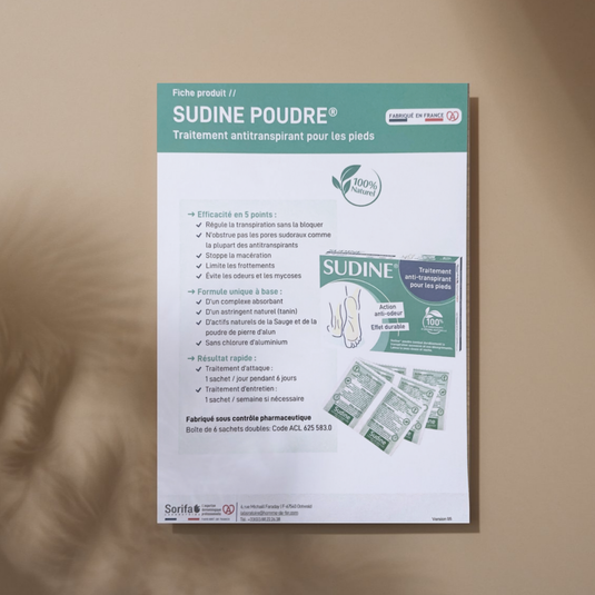 10 Volantini Sudine Powder - Scheda prodotto My Podologie 