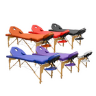 Folding wooden massage table 186 x 66 cm with reclining backrest - 6 colors
