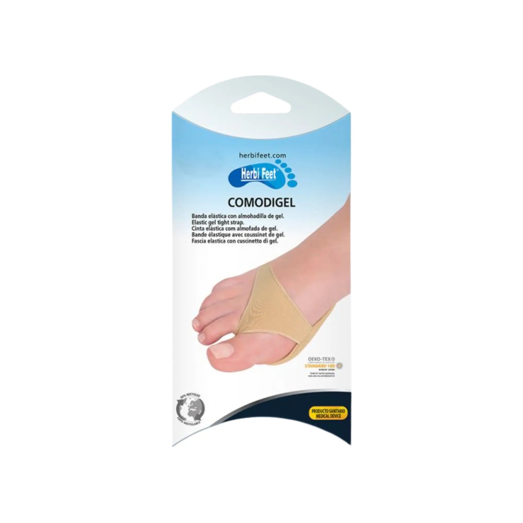 Bande élastique avec coussinet en gel - Disponible en 2 tailles - 1 paire - HerbiFeet ECOSIL 