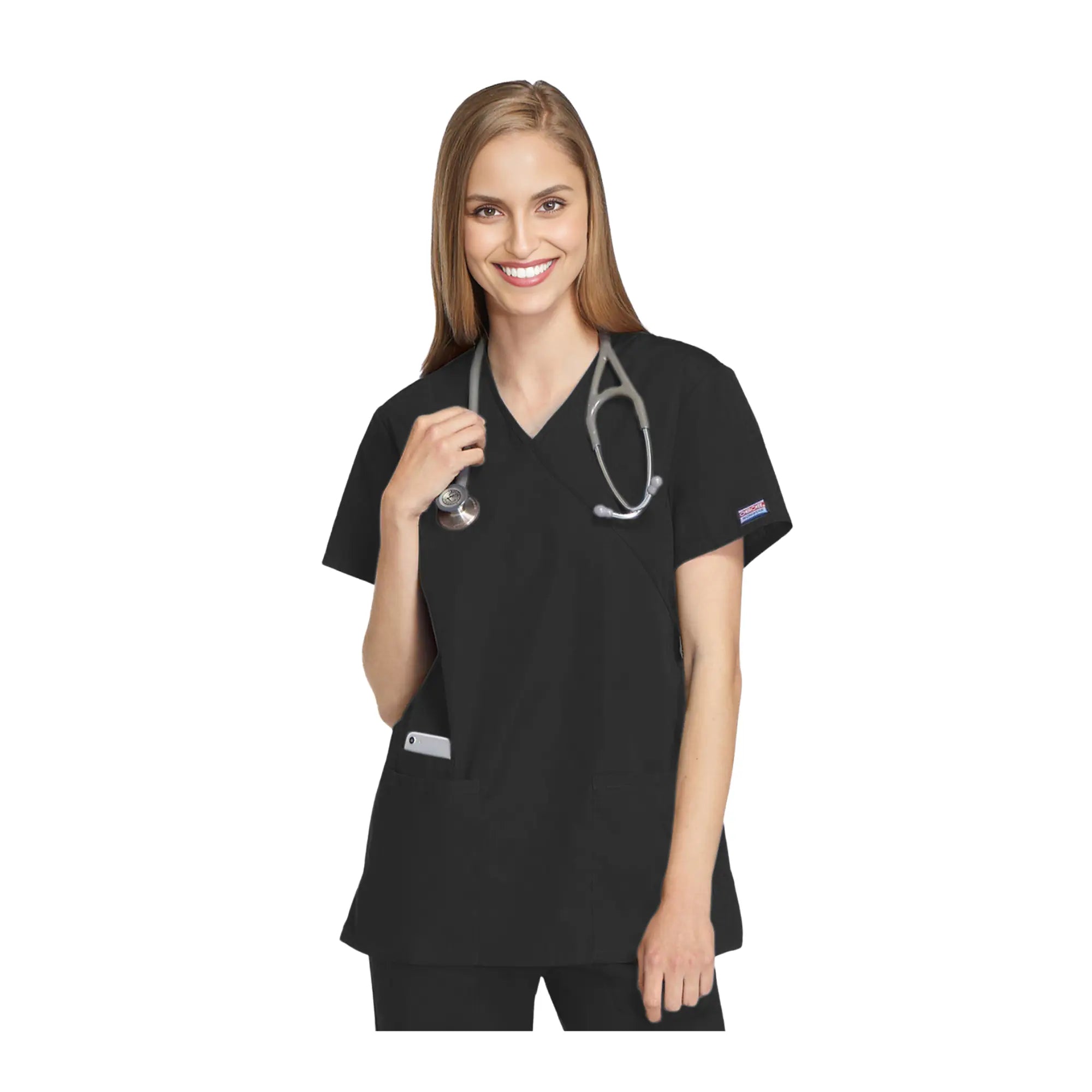 Bayonne - Casacca Medica - Effetto Avvolgente - Manica Corta - Donna - 72 cm - Cherokee Cherokee Authentic Workwear 