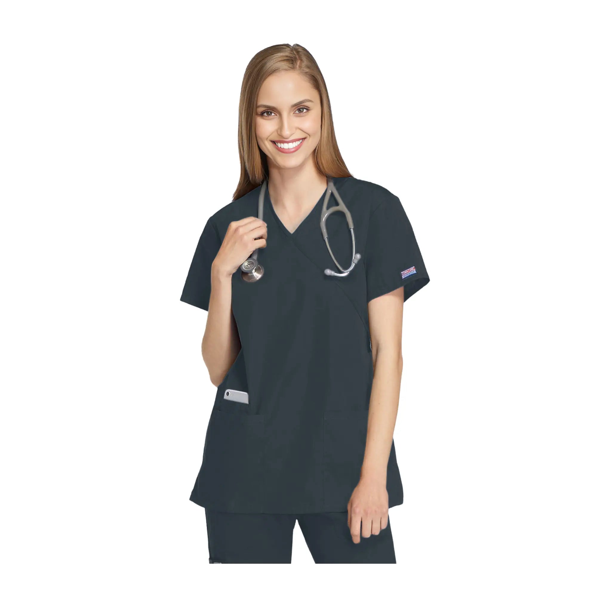 Bayonne - Casacca Medica - Effetto Avvolgente - Manica Corta - Donna - 72 cm - Cherokee Cherokee Authentic Workwear 