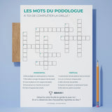 Carnet de jeux enfant : Les mots du podologue (mots fléchés)