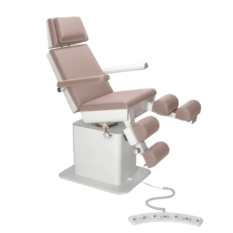 Fauteuil de pédicurie - MOON - Relevage électrique - Filaire - Ruck My Podologie  Taupe-3-moteurs-Blanc
