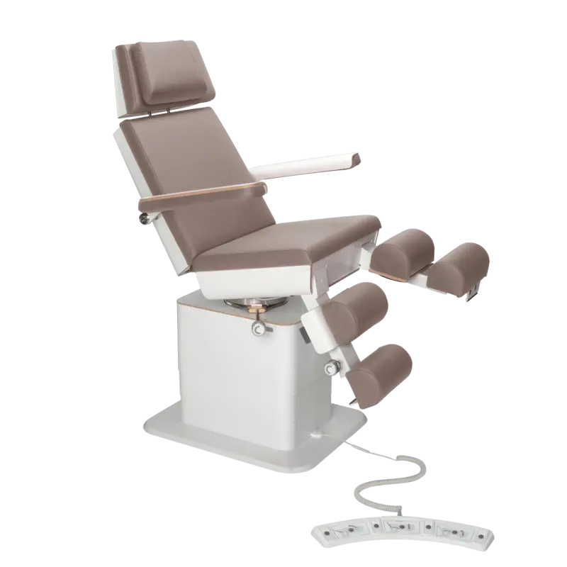 Fauteuil de pédicurie - MOON - Relevage électrique - Filaire - Ruck My Podologie  Muscade-3-moteurs-Blanc