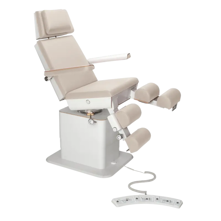 Fauteuil de pédicurie - MOON - Relevage électrique - Filaire - Ruck My Podologie  Naturel-5-moteurs-Blanc