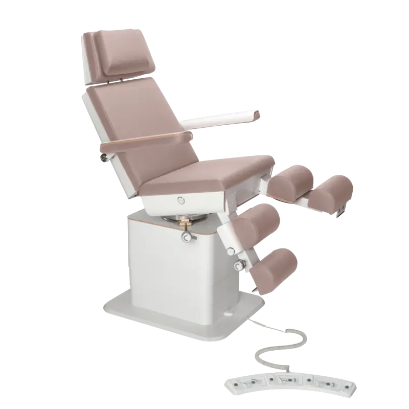 Fauteuil de pédicurie - MOON - Relevage électrique - Filaire - Ruck My Podologie  Taupe-5-moteurs-Blanc