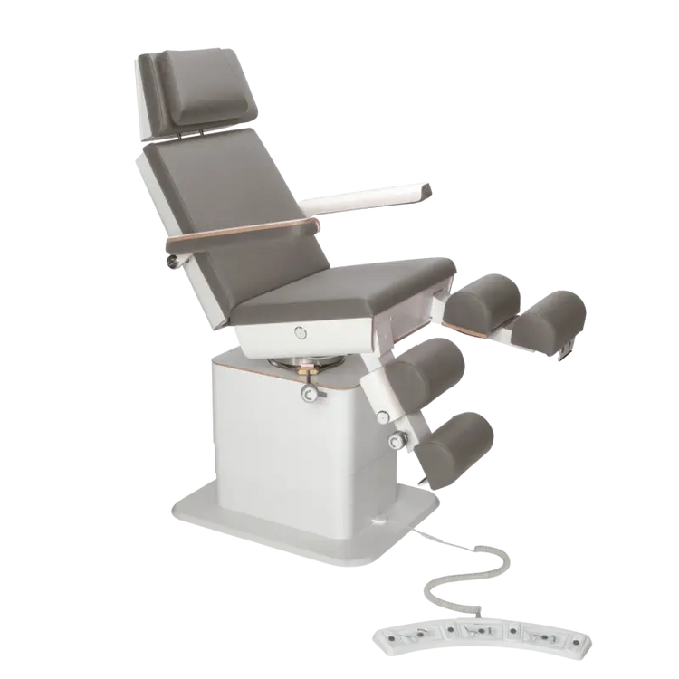 Fauteuil de pédicurie - MOON - Relevage électrique - Filaire - Ruck My Podologie  Pierre-5-moteurs-Blanc