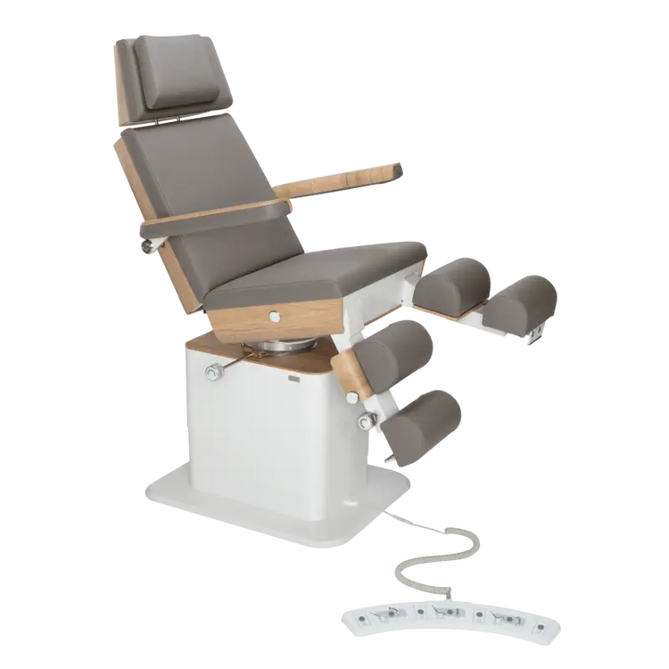 Fauteuil de pédicurie - MOON - Relevage électrique - Filaire - Ruck My Podologie  Pierre-5-moteurs-Chêne