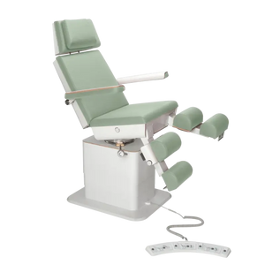 Fauteuil de pédicurie - MOON - Relevage électrique - Filaire - Ruck My Podologie  Sauge-3-moteurs-2-Blanc