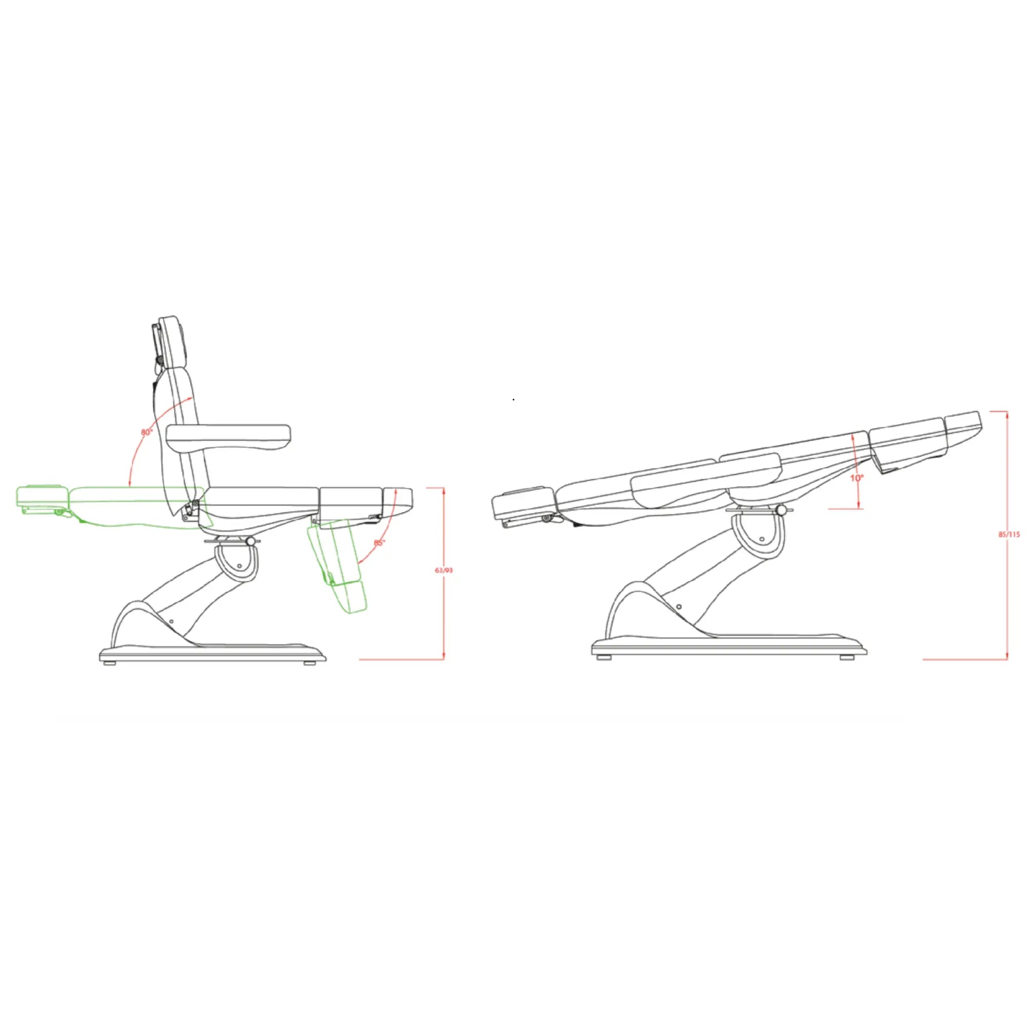 Fauteuil de pédicurie - 5 moteurs - Rotation 240° - Tarse - Weelko Naggura 