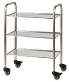 Tavolino in acciaio inox - 3 ripiani - 60 x 40 cm