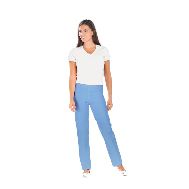 Manu - Pantalon PC Bleu Azur - Mixte - Ceinture élastique - Sans poche My Blouse 