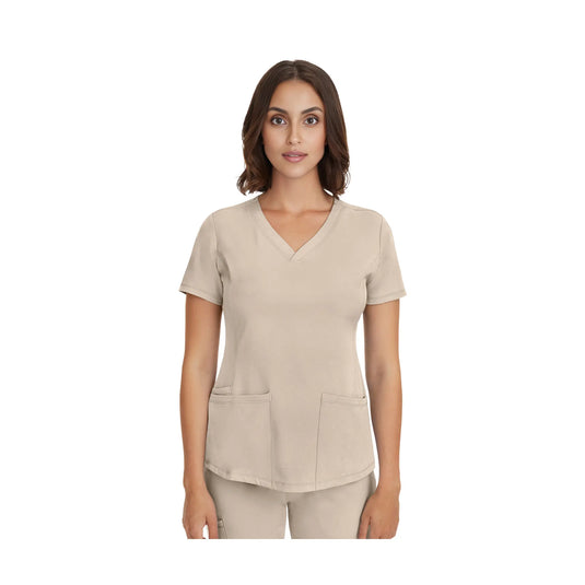 Monique - Tunica medica - Scollo a V - Donna - Mani curative - 1 Mani curative  Khaki chiaro / 3XL