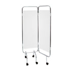Schermo cromato bianco - 2 pannelli - Con rotelle - CARINA MEDICAL