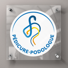 Targa pedicure-podologo con logo ufficiale - Plexiglas 45x45cm - Con distanziatori
