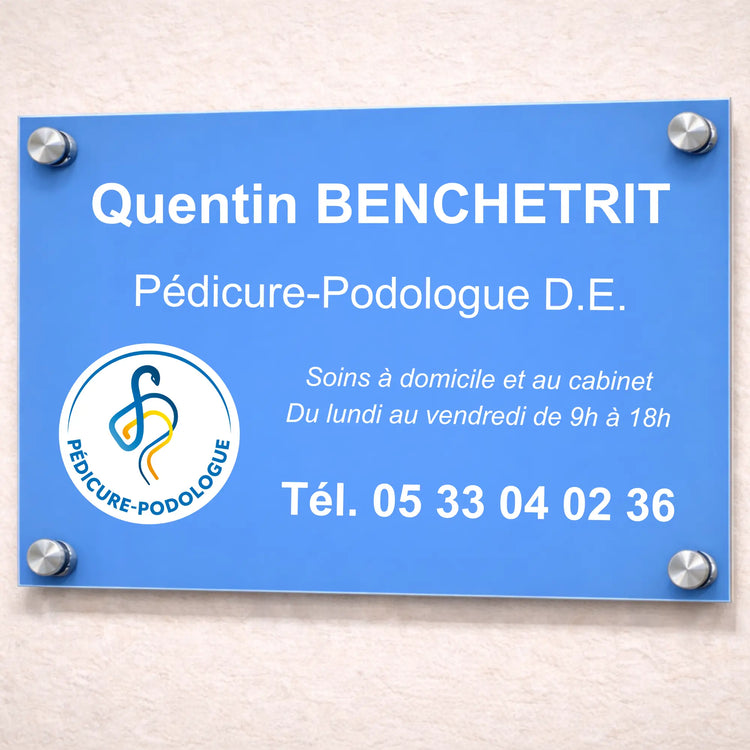 Plaque professionnelle Pédicure-Podologue personnalisable My Podologie 