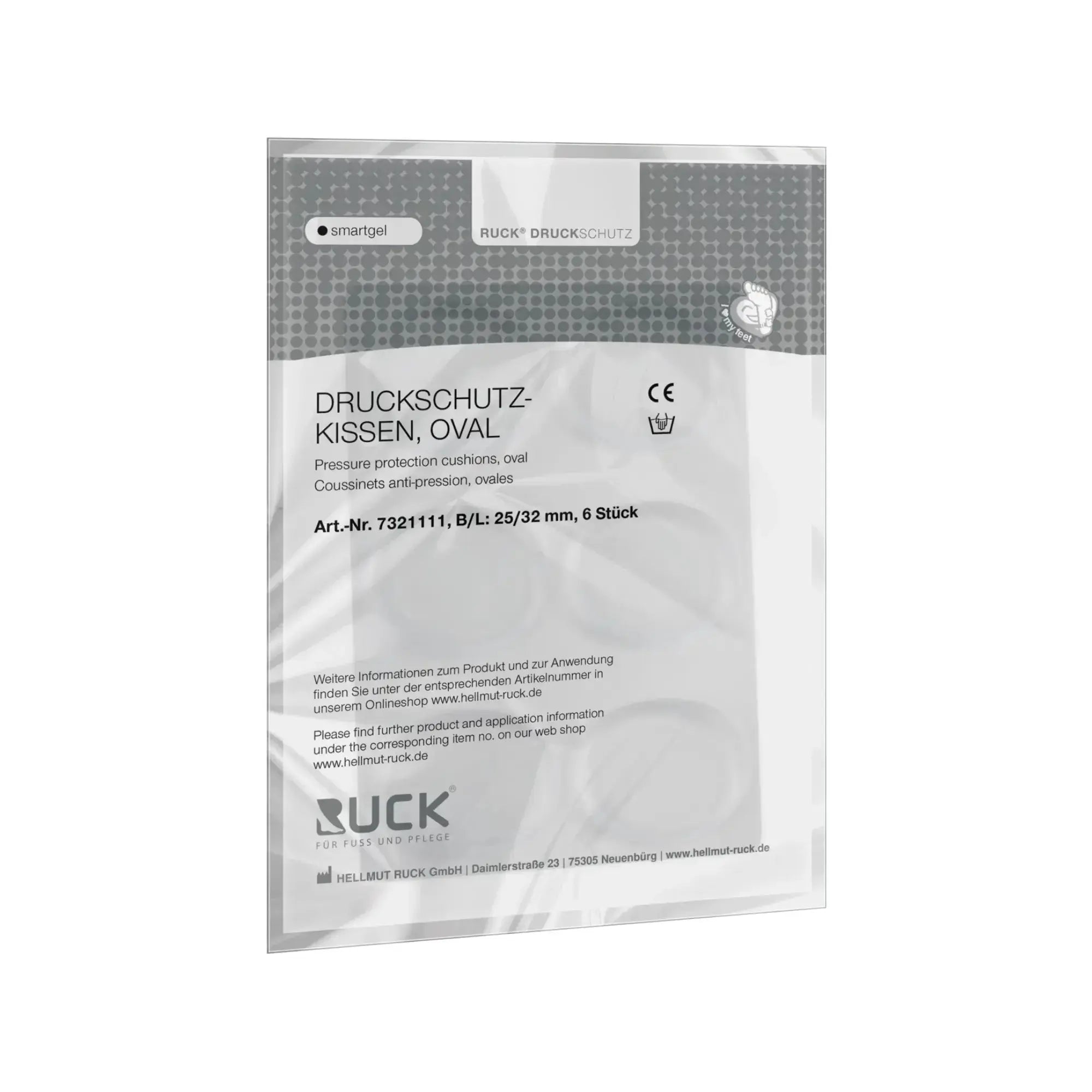 Protezione smartgel autoadesiva - forma ovale - 6 pezzi - Ruck Ruck 