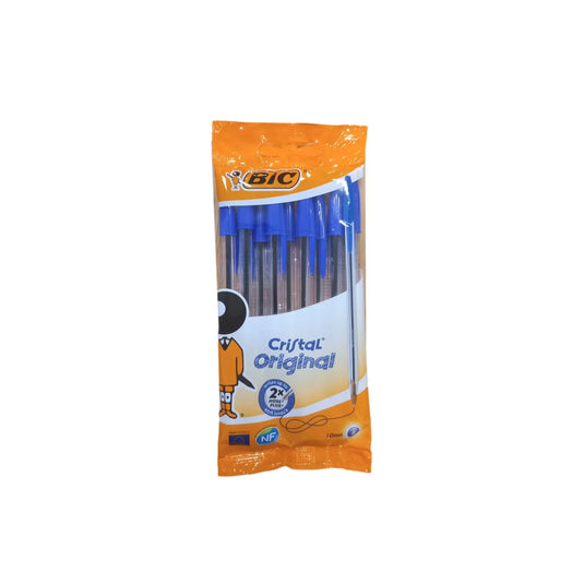 Penne a sfera - blu medio 1 mm - Cristal Original - 8 pezzi - BIC Bic 