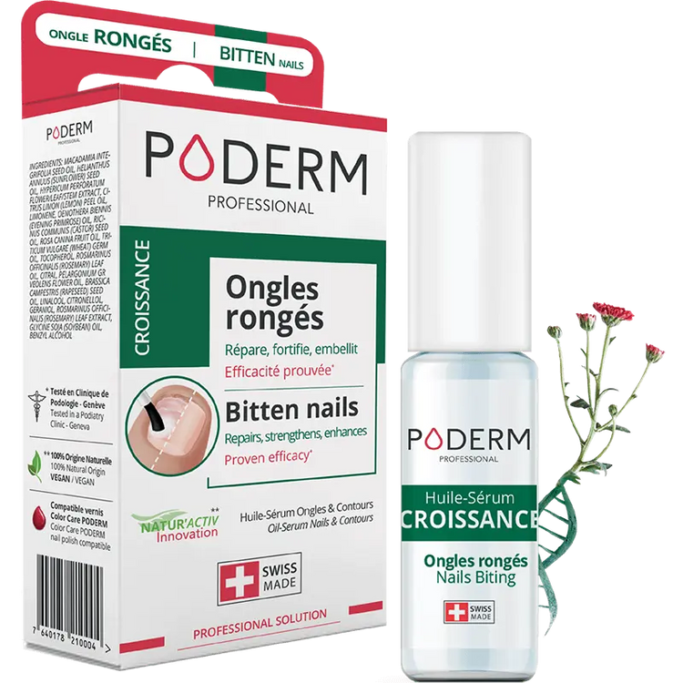 Traitement Sérum Ongles rongés - 8ml - Croissance - Poderm Professional
